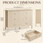 Commode 6 tiroirs 47,2 "avec façades cannelées-129952473