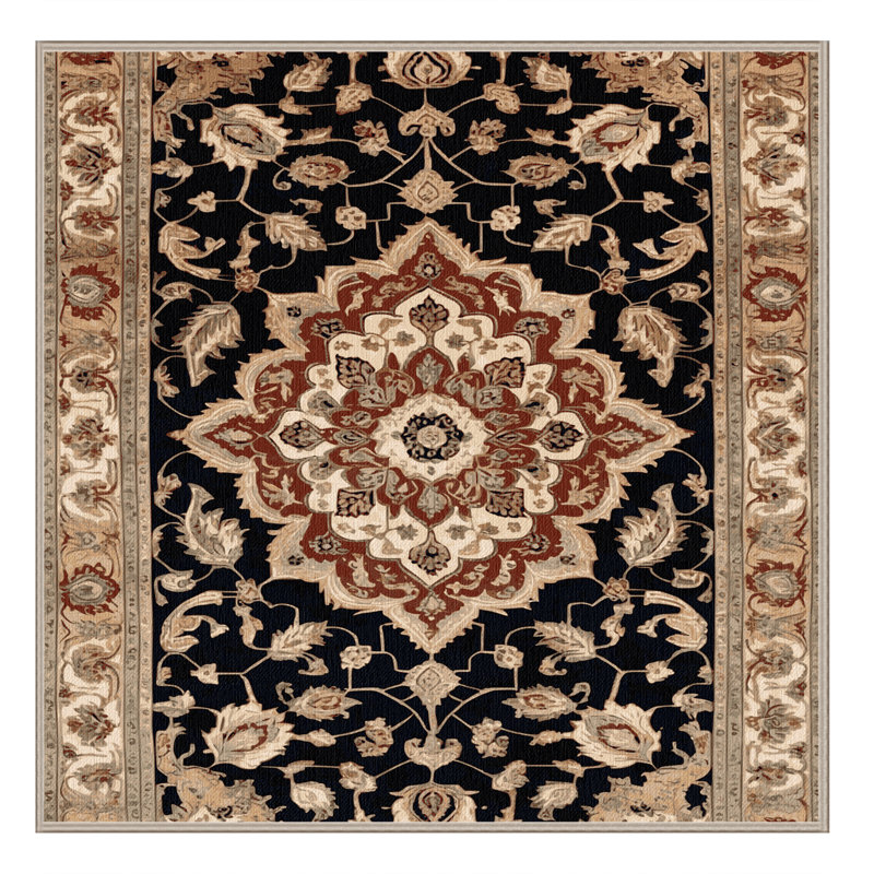Tapis brun lavable à la machine, Carré 7 pi