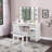 47.4" W Glam Vanity Set, White/Gray