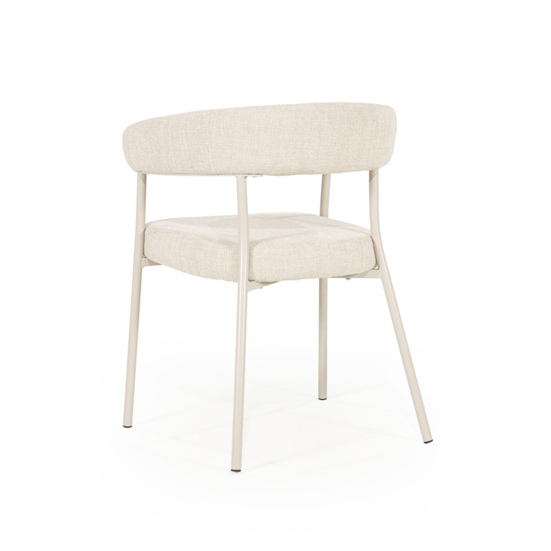 Dining Chair Upholstered Arm Chair, Beige