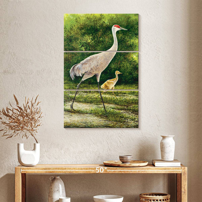 Brampt Strolling Cranes, 65" H x 42" W