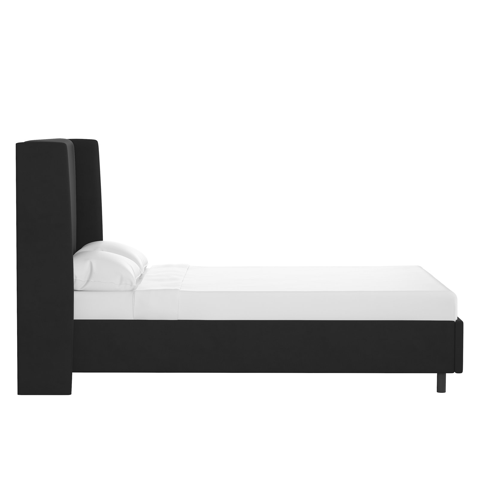 Tilly Upholstered Low Profile Platform Bed, California King, Classic Black Performance Velvet