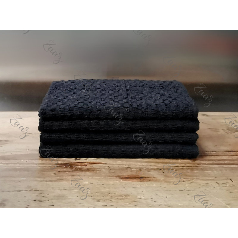 Cotton Jacquard Tea Towel Kitchen Towel, Black