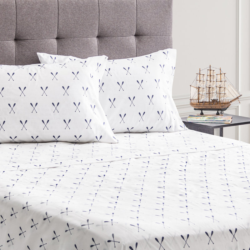 Microfiber Geometric Sheet Set, Queen Sheet Set + 1 Fitted Sheet + 2 Pillowcases