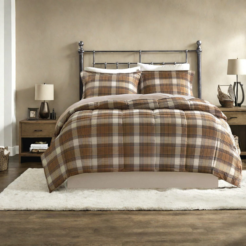 Cozy Plaid Microfiber Bedding Sets For Rustic Home Comfort