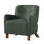 Fauteuil d'appoint rembourré avec capitonnage à boutons et base en bois massif pour salon ou chambre à coucher-63486617