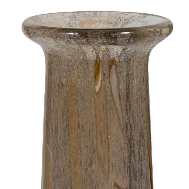 Exquisite Foley Glass Vase, Timeless Clear Glass Design, Perfect Accent for Any Home, 16" H x 3.25" W x 3.25" D