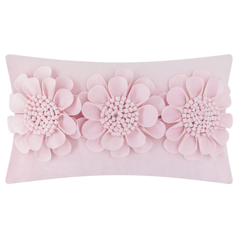 Sunflower Lumbar Rectangular Indoor/Outdoor Pillow Cover, Light Pink
