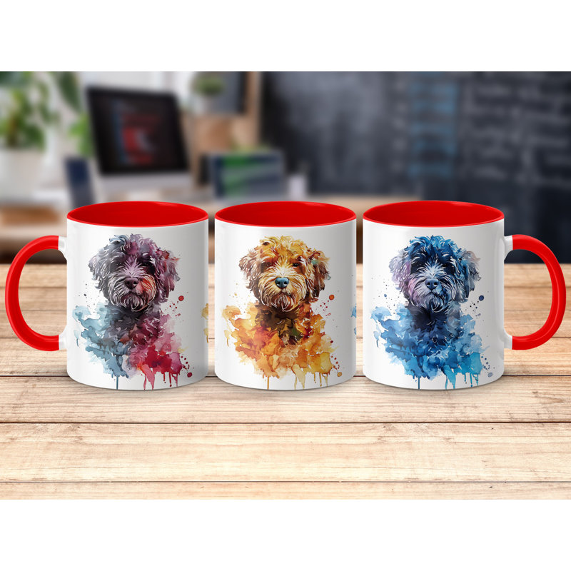 Ceramic Coffee Mug, Red, 3