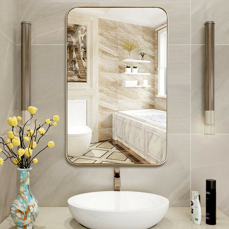 Koepke Rectangle Wall Mirror, Gold