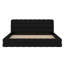 Très grand lit plateforme tapissier, lit plateforme en tissu molletonné avec tête de lit moelleuse-1057594341