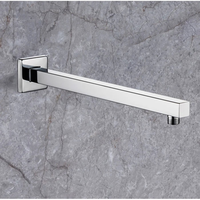 L1LSJ-600A Brushed Gold 600mm 24 Inch Extra-long Square Shower Arm With Flange, Chrome
