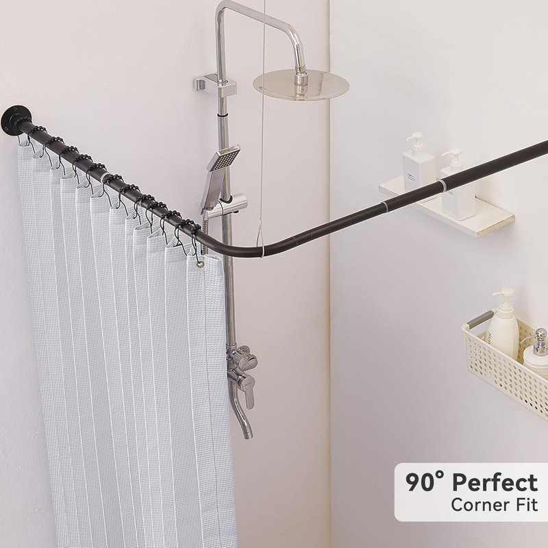 47.6cm L-Shaped Wall Shower Curtain Pole