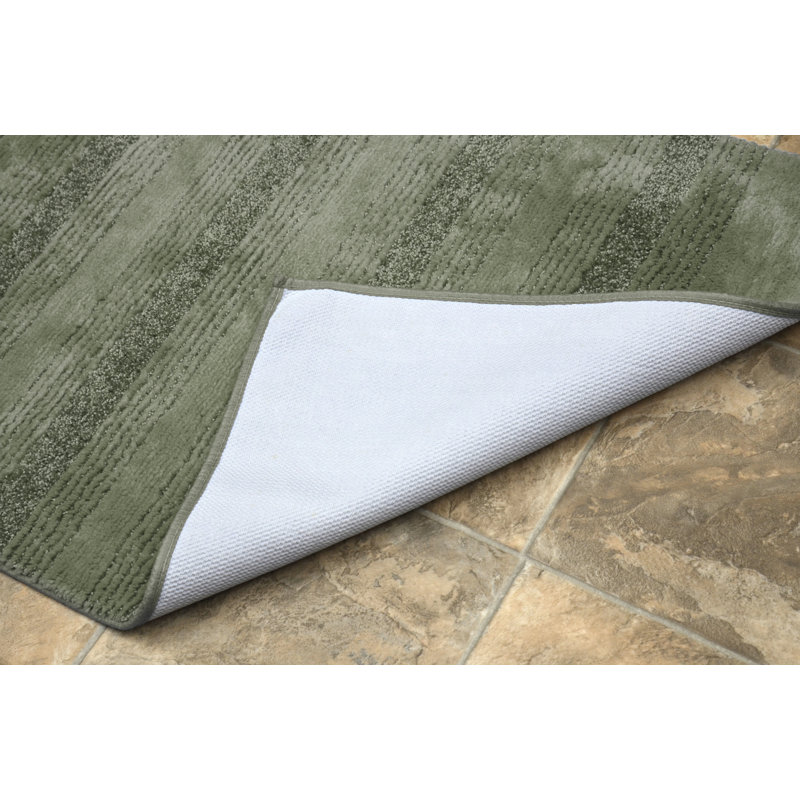 Nylon Bathroom Mat with Non-Slip Appliance Niala, Fougère intense, 2 pi x 3 pi 4 po