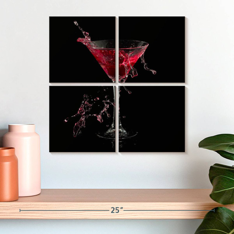Yarlin Red Martini Splash, H 18 po x l 18 po