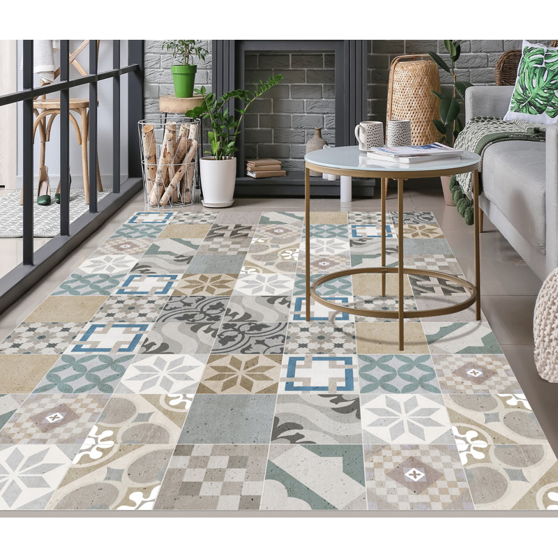 Alibek Vinyl Machine Printed Area Rug, Rectangle 200 x 266cm