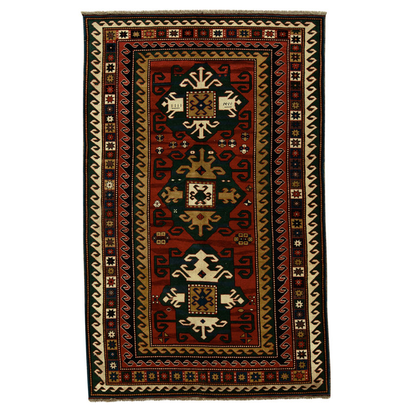 Hand Knotted Wool Area Rug in Multi