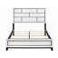 Très grand lit moderne californien avec finition blanche Conception Black Line - 86 po x 91 po x H 56,5 po - aucun sommier nécessaire - solide et durable-410217448-410217455