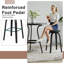 Ensemble de 4 tabourets de bar pivotants noirs, tissu sans dossier de 30 po avec pieds en bois cintré et repose-pieds en métal