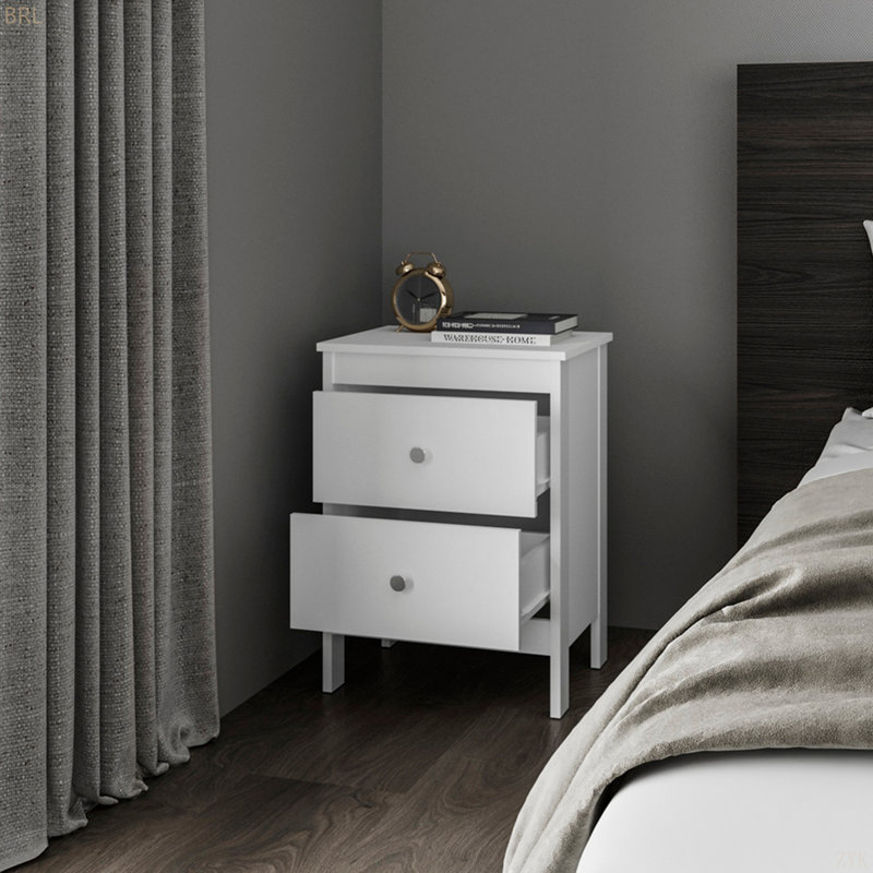 SIMPLE TWO-DRAWER BEDSIDE NIGHTSTAND