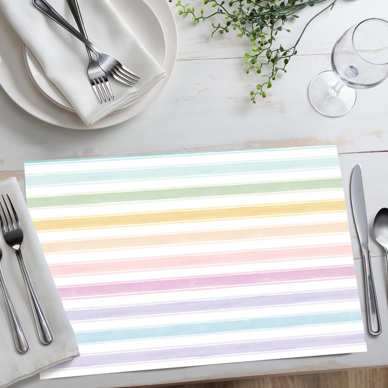 Spring Stripes 24-Sheet Premium Paper Placemats