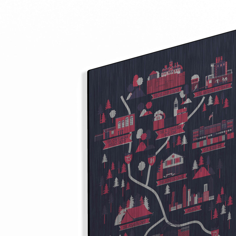 «The Walking Dead Map» par Robert Farkas, art mural en métal, H 24 po x l 12 po