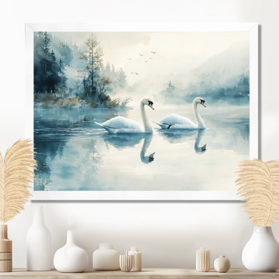Ayele Tranquility Swans On The Lake I - art mural oiseau pour le salon