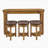4 Piece Bar Table Set with3 PU Upholstered Bar Stools, Breakfast Table with 3 Padded Stools Solid Wood Counter Height Dining Table Set for Living Room, Dining Room. Natural-316778421