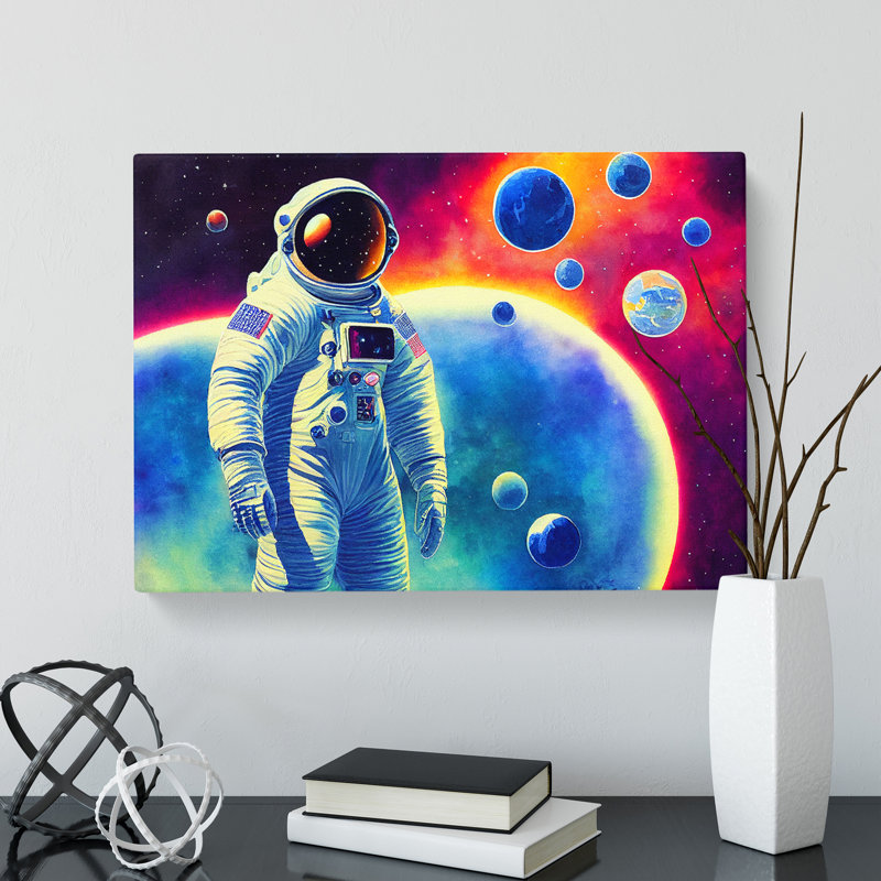 Colourful Astronaut Vol.4 - Wrapped Canvas, 35cm H x 50cm W x 3cm D