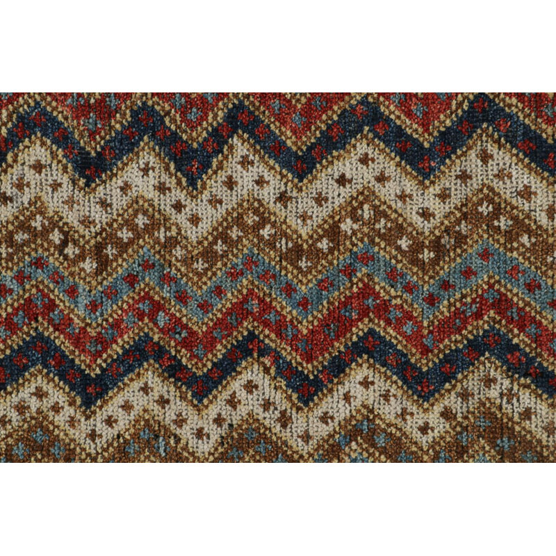 Burano Hand Knotted Wool Geometric Area Rug, Rectangle 10' x 14'