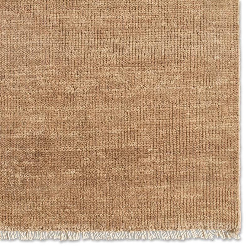 Jaipur Living Origin SAG06 Handknotted Solid Light Brown Area Rug (12'x15'), Rectangle 8'6" x 11'6"