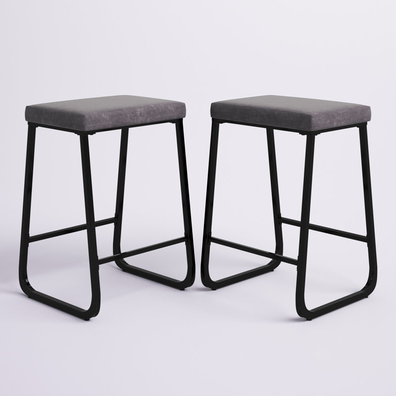 Velmon Bar Stools, Dark Gray, Counter Stool (24” Seat Height)