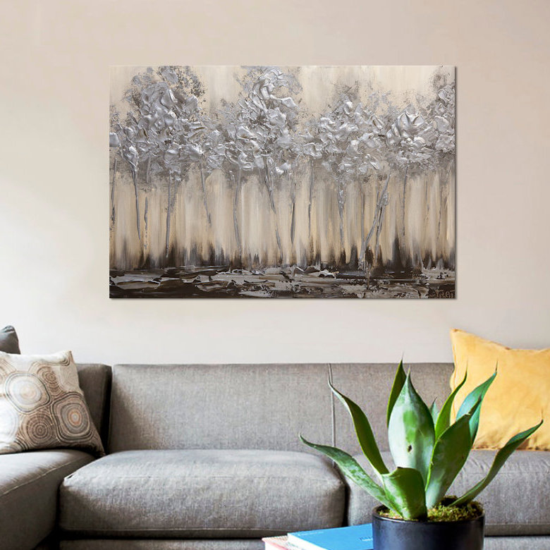 «Swiger Silver Forest», reproduction sur toile, H 18 po x l 26 po x P 1,5 po, Toile tendue