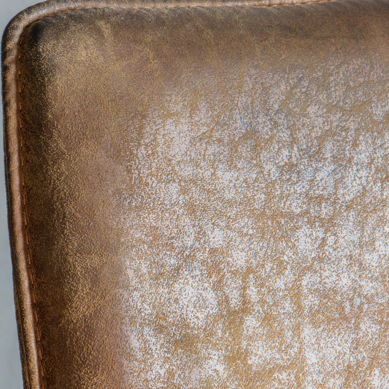 Catanzaro Upholstered Counter Stool with Metal Frame, Brown