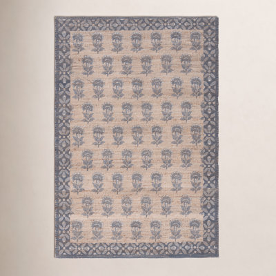 Hand-Woven Floral Performance Rug