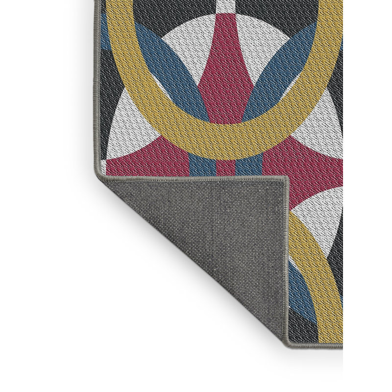 Motif géométrique brun/noir Tapis décoratif, Rectangle 8 pi x 10 pi
