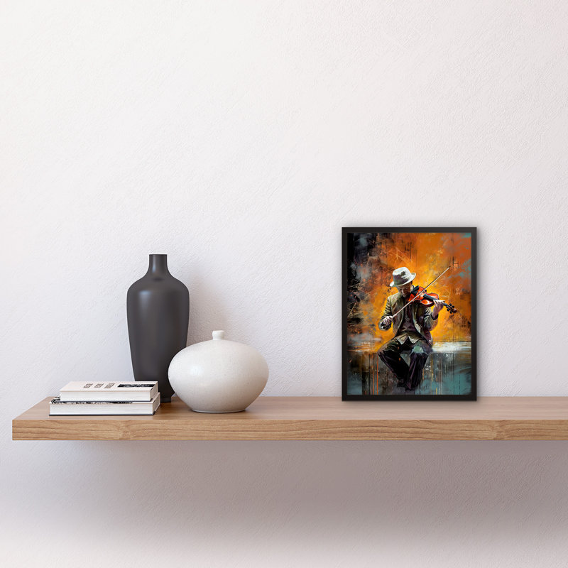 Aamanee Street Musician Playing Jazz Music On His Violin - Single Picture Frame Print