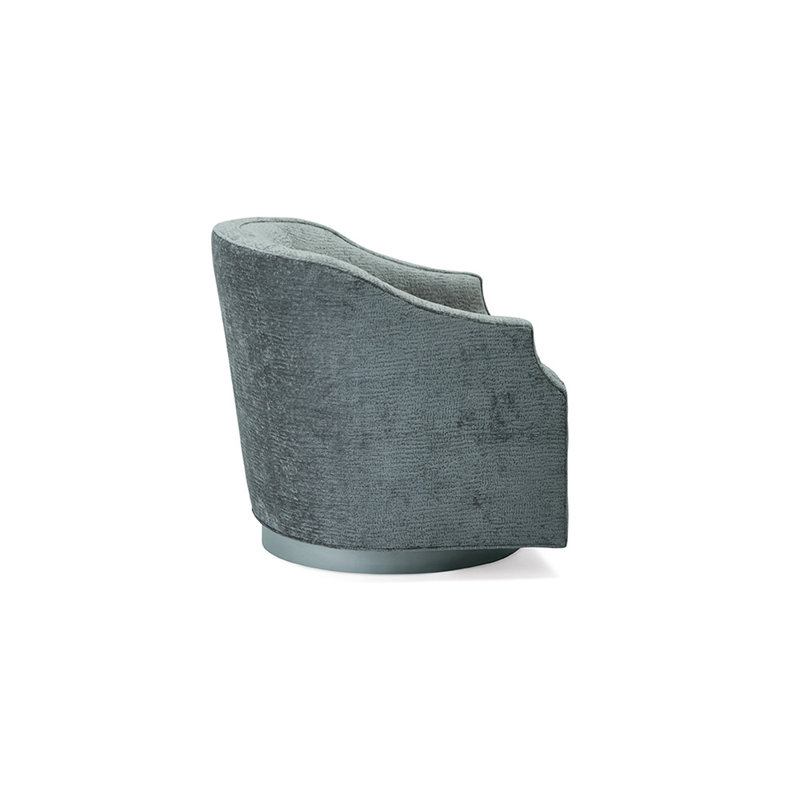Carly Barrel Chair, Ebony, Banks Zinnia Polyester Blend