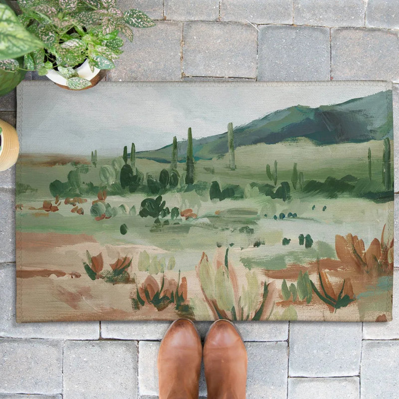Paillasson d'extérieur Cactus Field, L 18 po x L 30 po