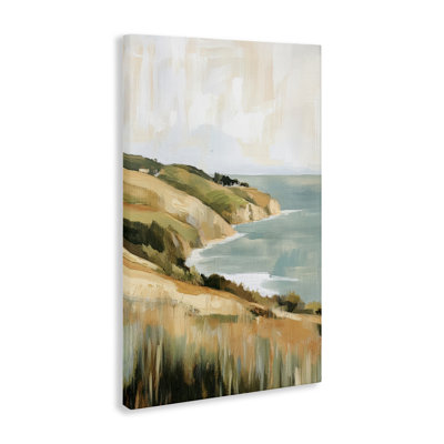 Serene Cliff Coast Landscape Canvas, design by Petal Prints Design