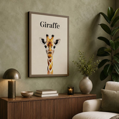 Giraffe Portrait Minimalist - Wrapped Canvas