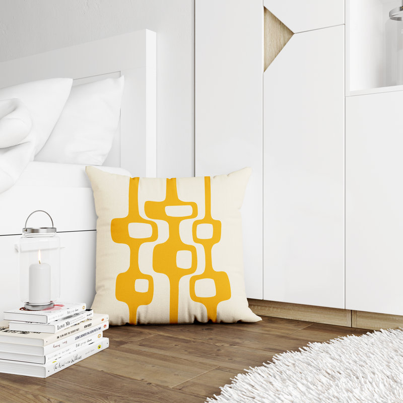 Housse et insert de coussin décoratif en polyester pour l'intérieur et l'extérieur, L 17 po x H 17 po, Jaune