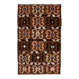 Brown Transitional Flatweave Wool Rug - 5'1" x 9'10"