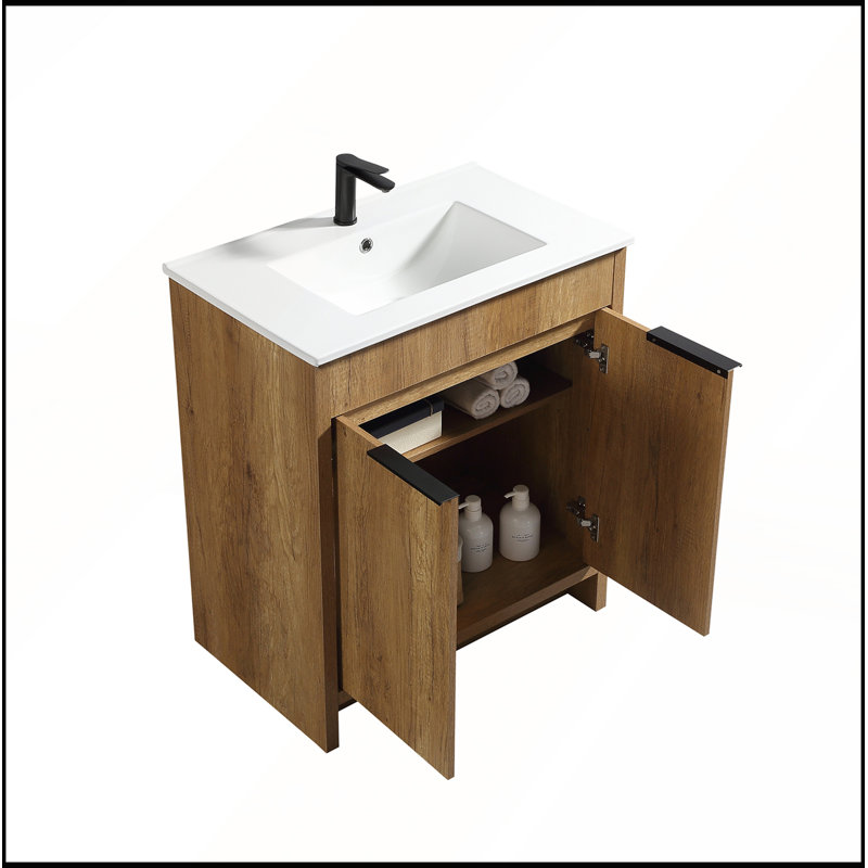 30-Inch Eco-Friendly Bathroom Vanity with Durable CARB2 Certified Board and Stylish Matte Finish(without Basin)