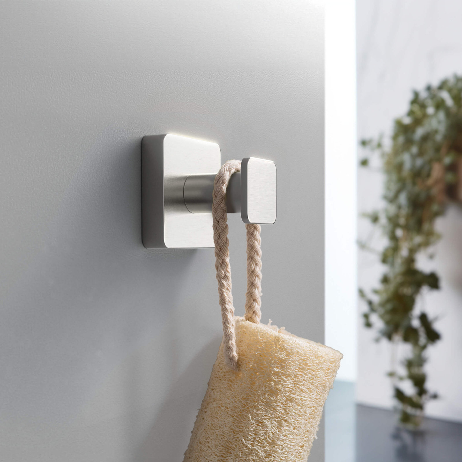 Blaze Wall Mounted Robe Hook, Brushed Nickel