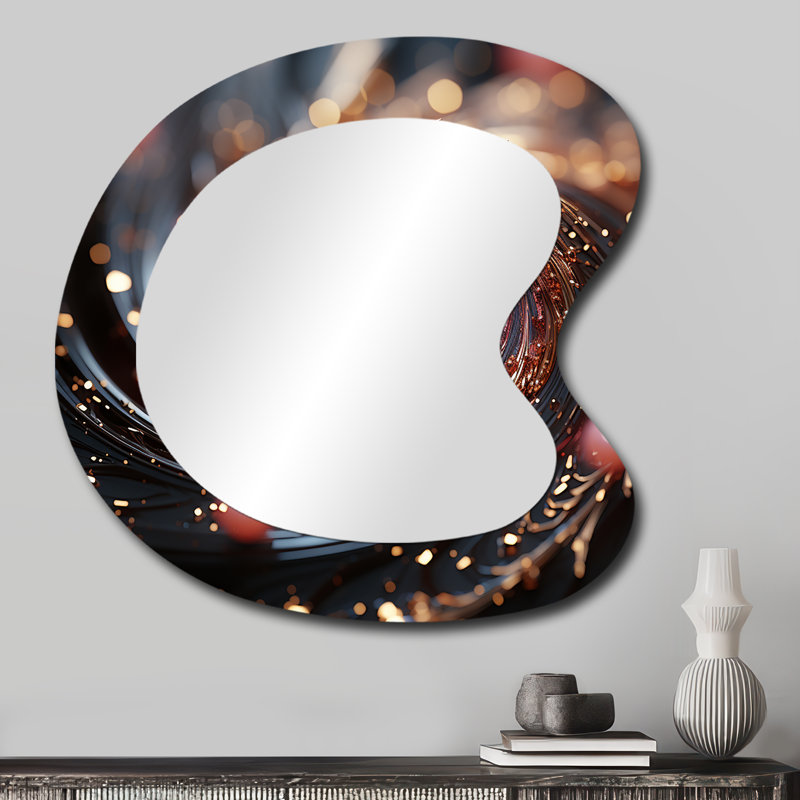Spirale abstraite hypnotique dorée et rose II, 27 po x 27 po