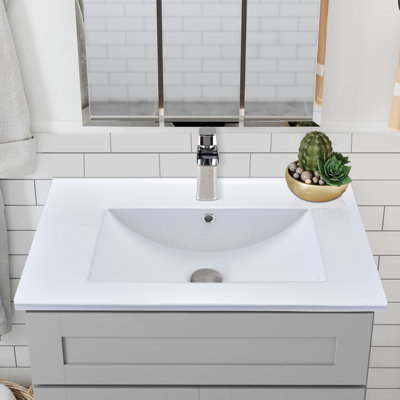 32'' Ceramic Single Bathroom Vanity Top with Sink