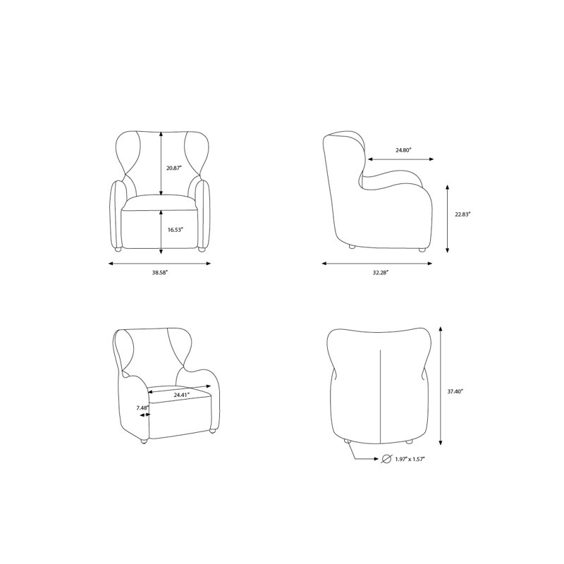 Ojal Modern Accent Chair, Brown Boucle
