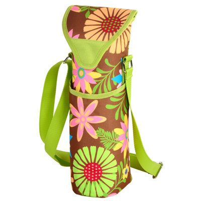 Floral Wine/Water Bottle Tote Bag