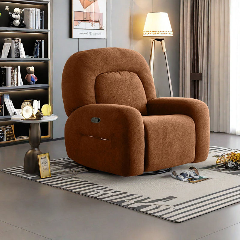 Taigan Upholstered Recliner, Brown